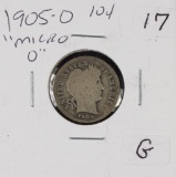 1905- MICRO O BARBER DIME - G