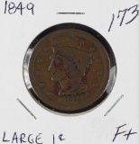 1849 - BRAIDED HAIR LARGE CENT - F+