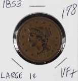 1853 - BRAIDED HAIR LARGE CENT - VF+