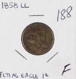 1858 LARGE LETTERS - FLYING EAGLE CENT - F