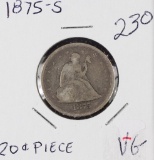 1875 -S SEATED LIBERTY 20 CENT PIECE - VG