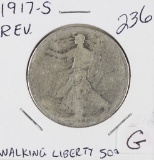 1917-S REV WALKING LIBERTY HALF DOLLAR - G