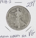 1918-S WALKING LIBERTY HALF DOLLAR - VG