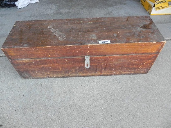 Vintage wooden tool box.