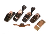6-Pc. Lot of 5 Miniature Block Planes & 1 Brass Shave