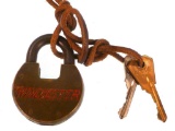 Winchester Brass Padlock with Keys