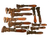 Large Lot of Wood-Handled Adjustable Wrenches