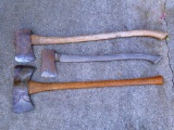 Lot of 3 Keen Kutter Axes, One a Fake