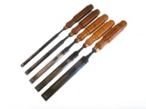 Set of 5 Buck Brothers Bevel-Edge Woodworking Chisels