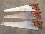 Lot of 3 Disston Hand Saws ? D-23 & D8