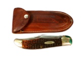 Case XX Folding Hunter Knife, in Leather Case