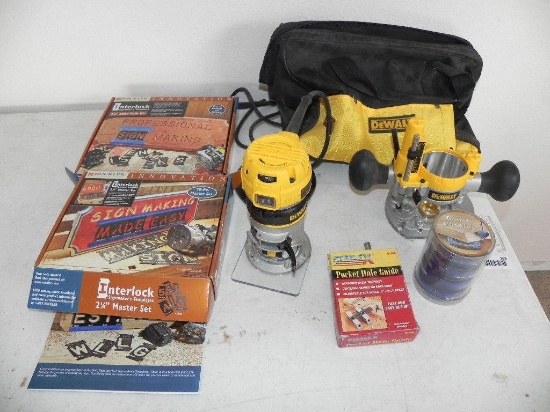 Dewalt DWP611 compact router with type 1 router plunge base and more.