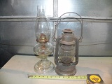 Oil lamp & ward's standard lantern lot