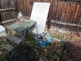 Metal steps and scrap metal lot.