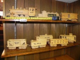 Cool handmade wooden train cars.