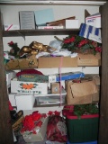 Closet full of Christmas decorations