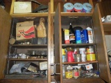 Cabinet full of shop supplies