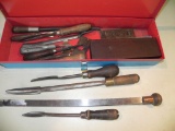 Early wood handled tools lot