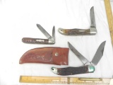 3 early collectable folding knives