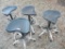 4 rolling bar stools in good condition.