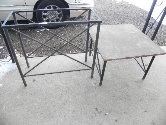 Cast iron tables with copper feet