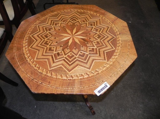 Beautifully inlayed antique octagon table.