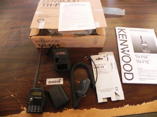 Kenwood TH-F6A tribander with no charger and Kenwood SMC-34 speaker microphone.