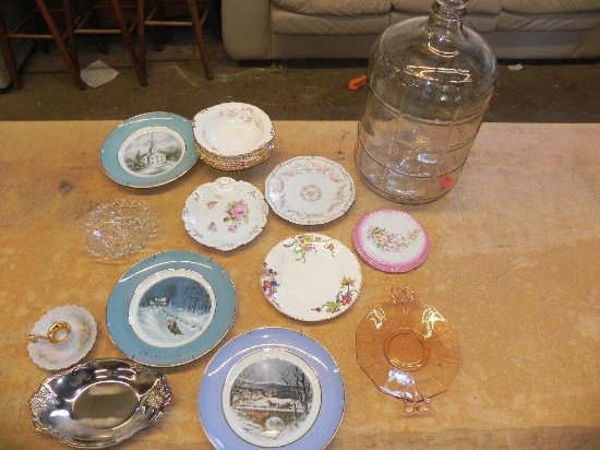 Glass jug and plates