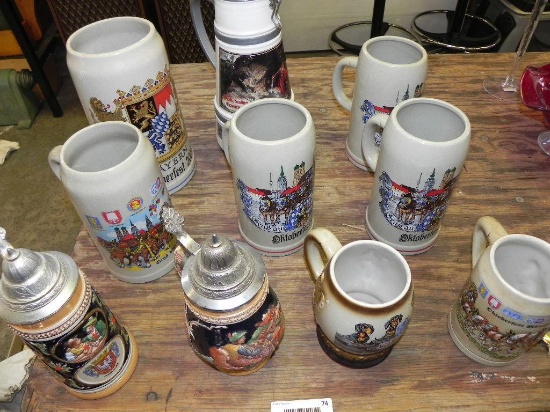 10 German beer steins