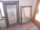Antique wood framed mirror