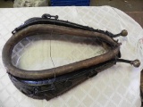 Antique horse collar with hames and harness