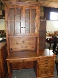 Woodley's 5 drawer desk with hutch style top