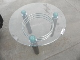 Glass top side table.