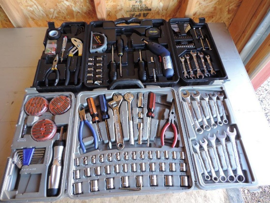 2 tool kits with hard cases each missing just 1 piece.