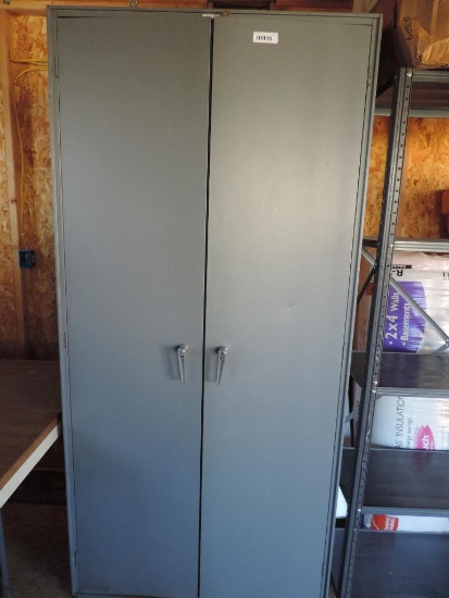 36x18x78" Equipto grey metal shop cabinet.