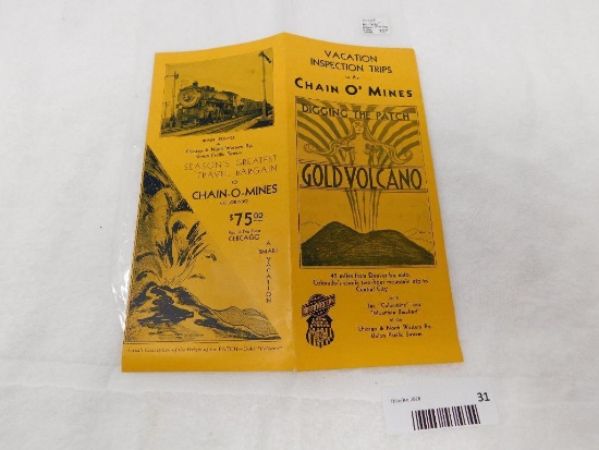 Central City Colorado Union Pacific Railroad Chain-O_Mines sales brochure
