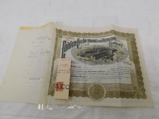 Golden Cycle Mining and Reduction Company stock certificate