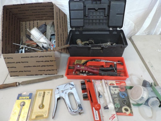 Cordstrap strapping tool, riveter, sockets, Irwin Forstner bits and more.