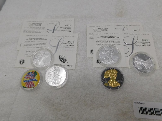 US Silver Dollar proof coins