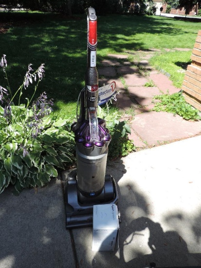 Dyson vacuum with grooming attachment.