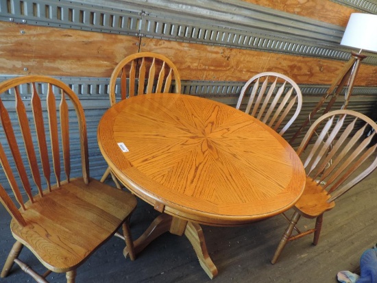 Oak table with four chairs