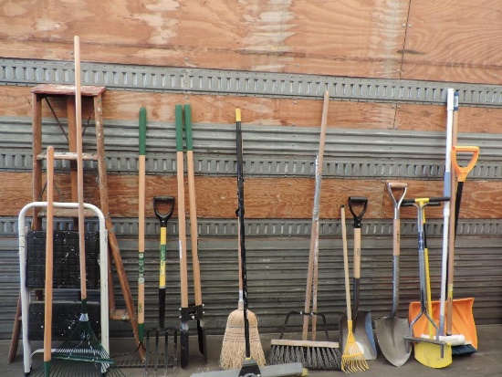 Huge assortment of garden and household tools.