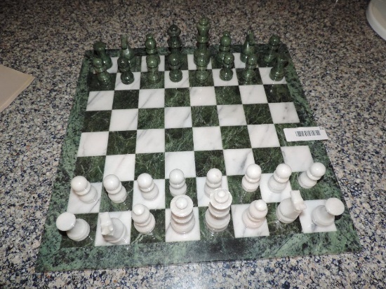 Complete marble chess set.