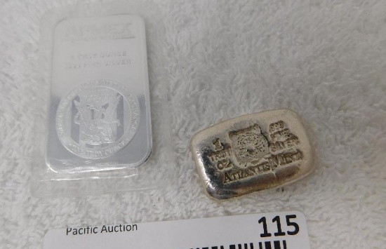 Two One Ounce silver bars