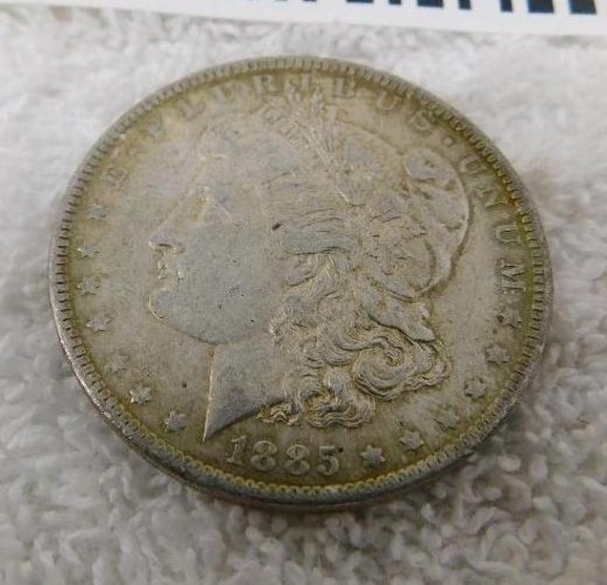 1885 O"" Morgan dollar coin