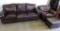 Matching Brown Leather Coach & Chair.