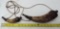 2 horn flintlock powder horns.