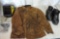 Welding gear lot. Black Stallion size Large cowhide welding jacket, size 10 iron age welding boots