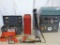 Catch all lot. 4 tool boxes, red metal gas can, hand tools, Canon powershot A560, tripod and more.