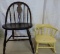Antique spindle back chair and childs rocker.